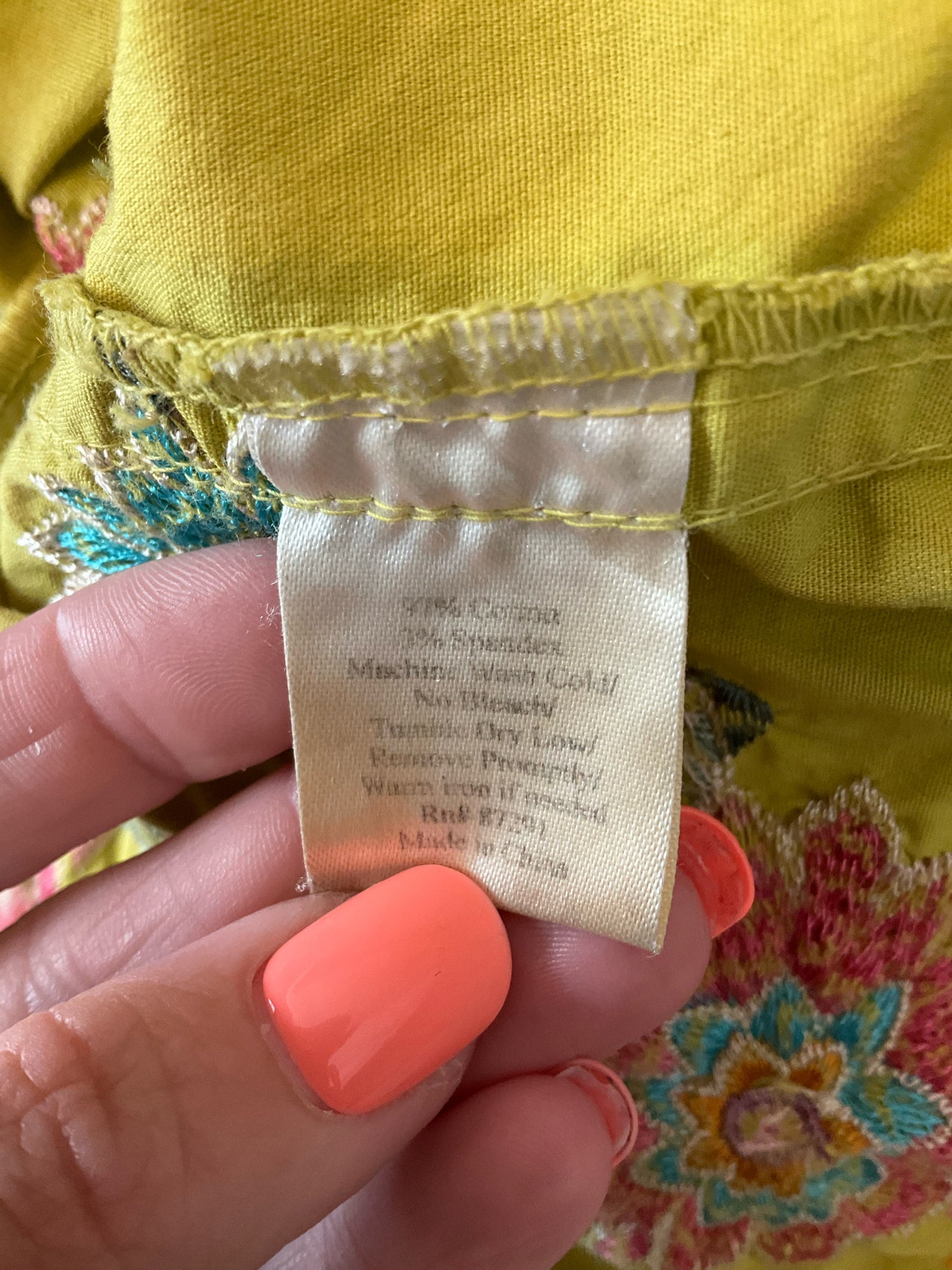Johnny Was Size M lime/multi color Floral Pre-Owned Ladies Jacket
