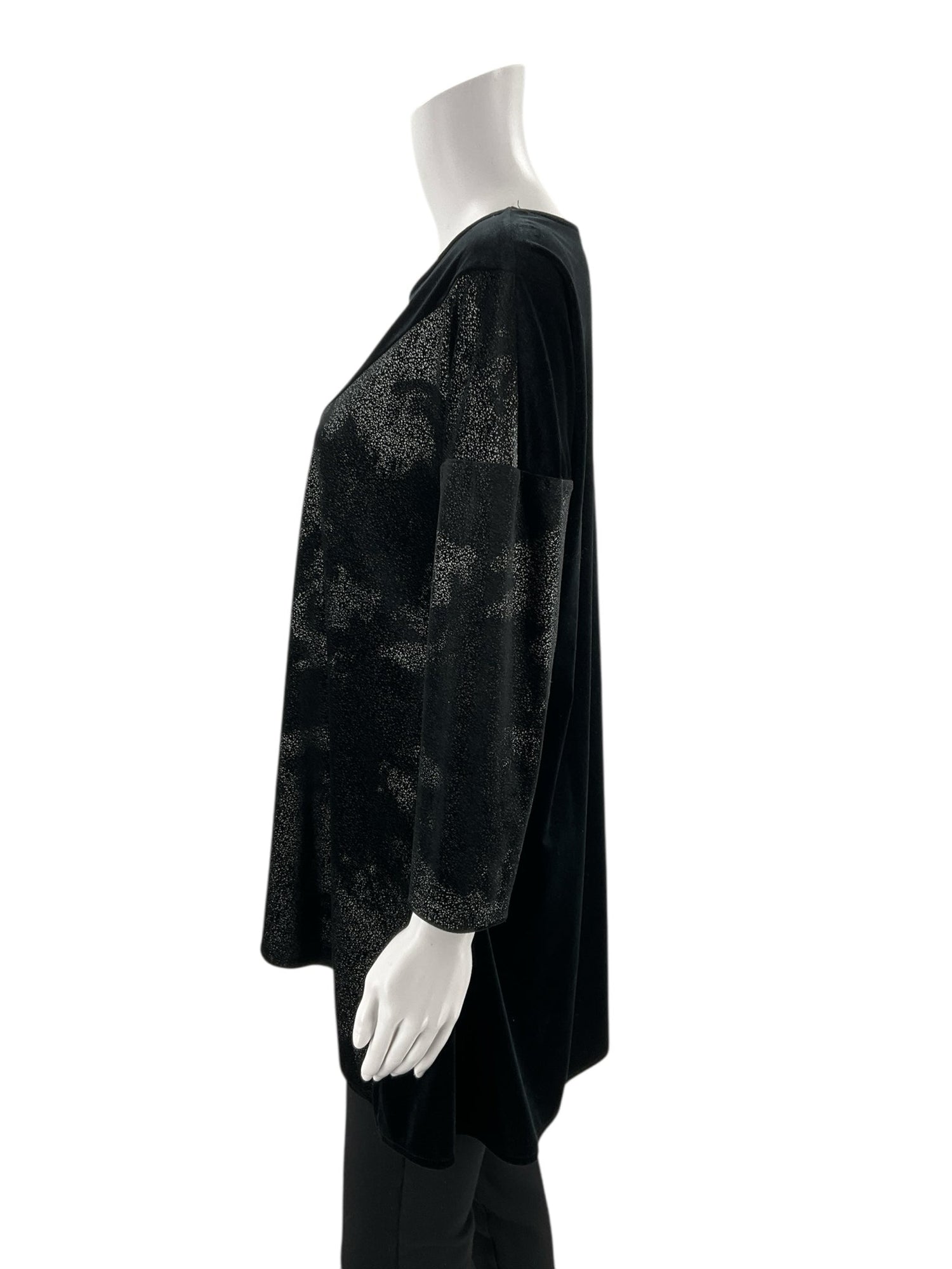 Alfani - Black Velvet Pre-Owned Ladies Casual Top - Size XL