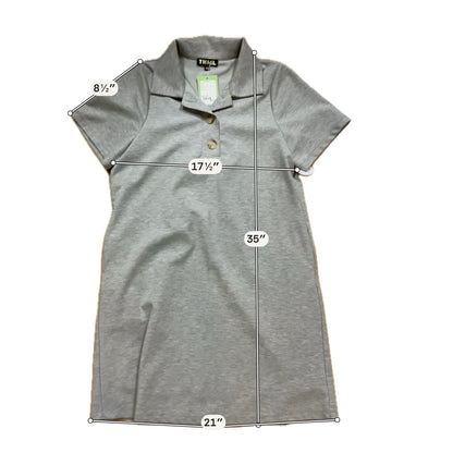 THML Gray Heathered Knit Polo Dress Collared Short Sleeve Size Medium