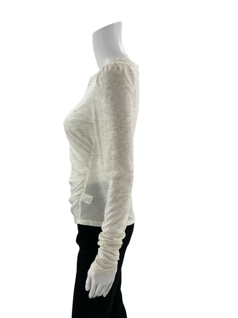 Bailey 44 Cream/Gold Heathered Pre-Owned Ladies Top - Size Small