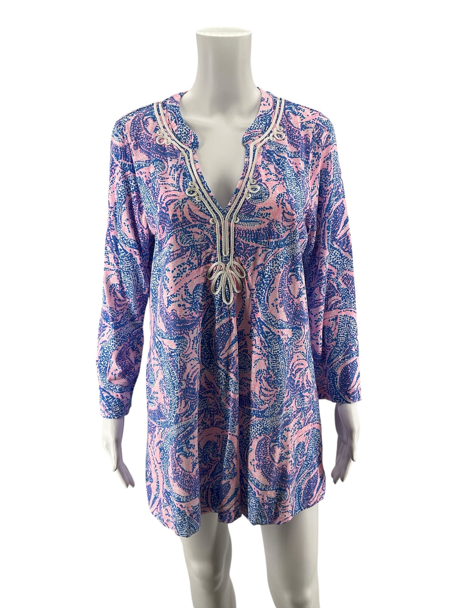Lilly Pulitzer Nevie Top in Bennet Blue Get Trunky Print Size Large