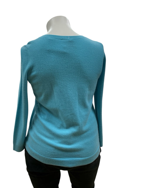 Talbots Aqua Solid Pre-Owned Ladies Top - Size 1X Petite - Margaret’s Fine Consignment