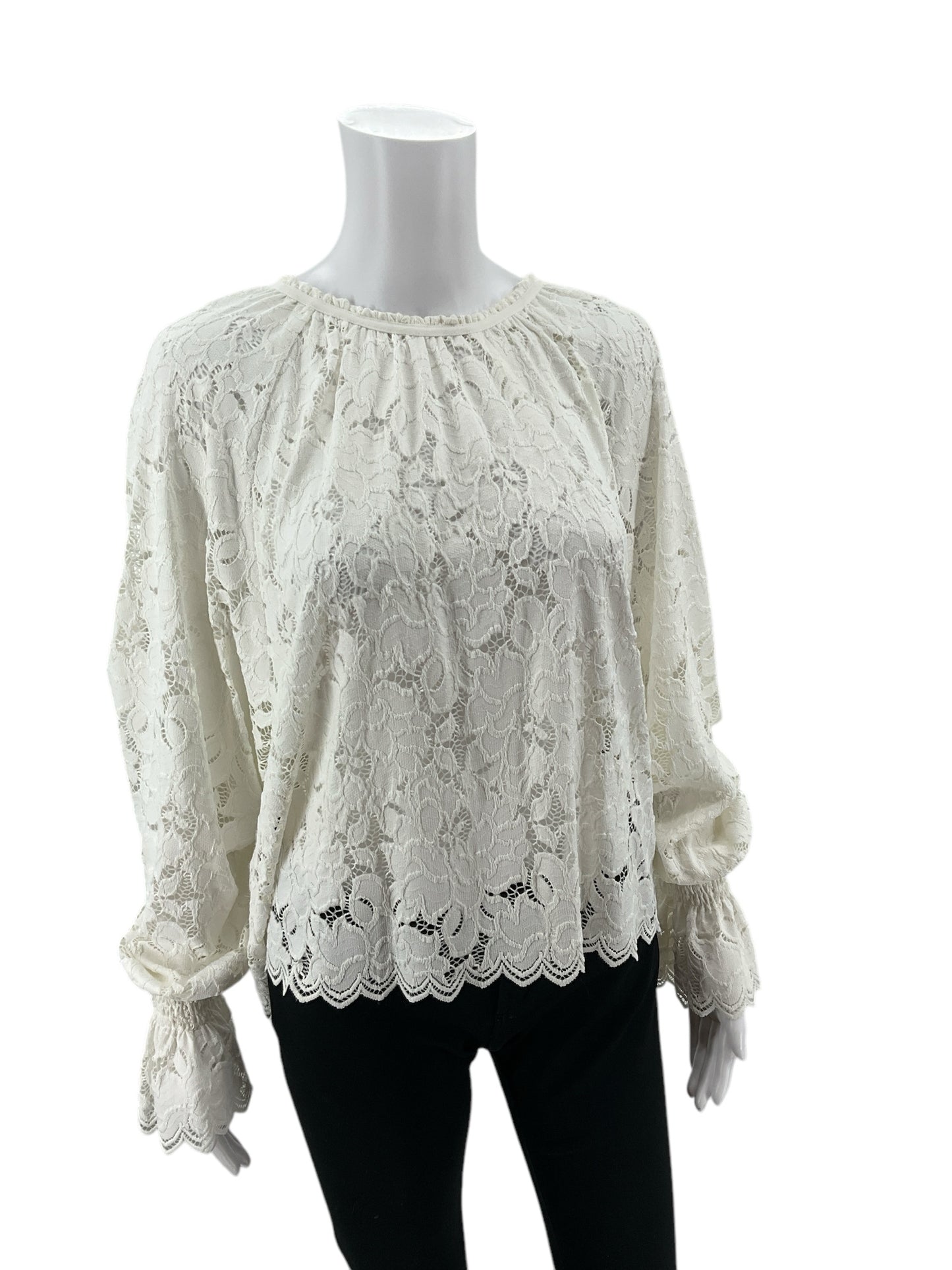 Free People Off White Lace Top Size Small