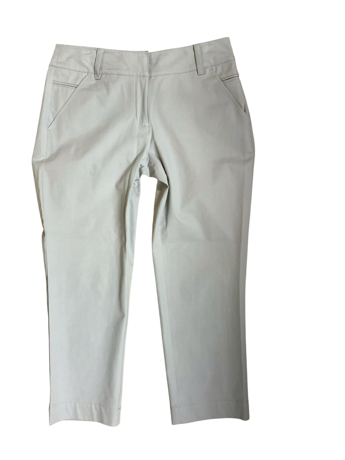 Eileen Fisher Organic Cotton Stretch Straight Leg Ankle Pants Gray Small - ONLINE ONLY