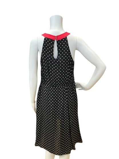 lilka Size XS Black/Taupe Polka Dot Pre-Owned Ladies Dress