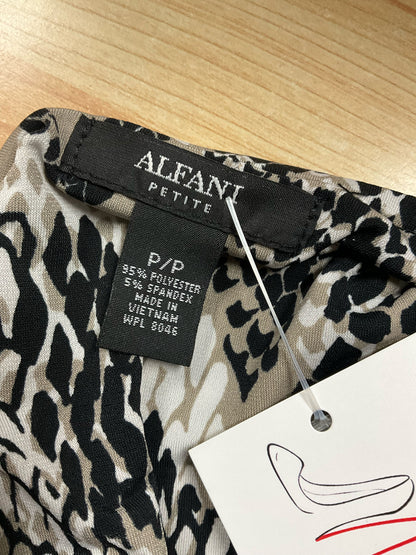 Alfani Petite Brown &amp;amp; Black Snake Print Faux Wrap Dress - Size PP - ONLINE ONLY
