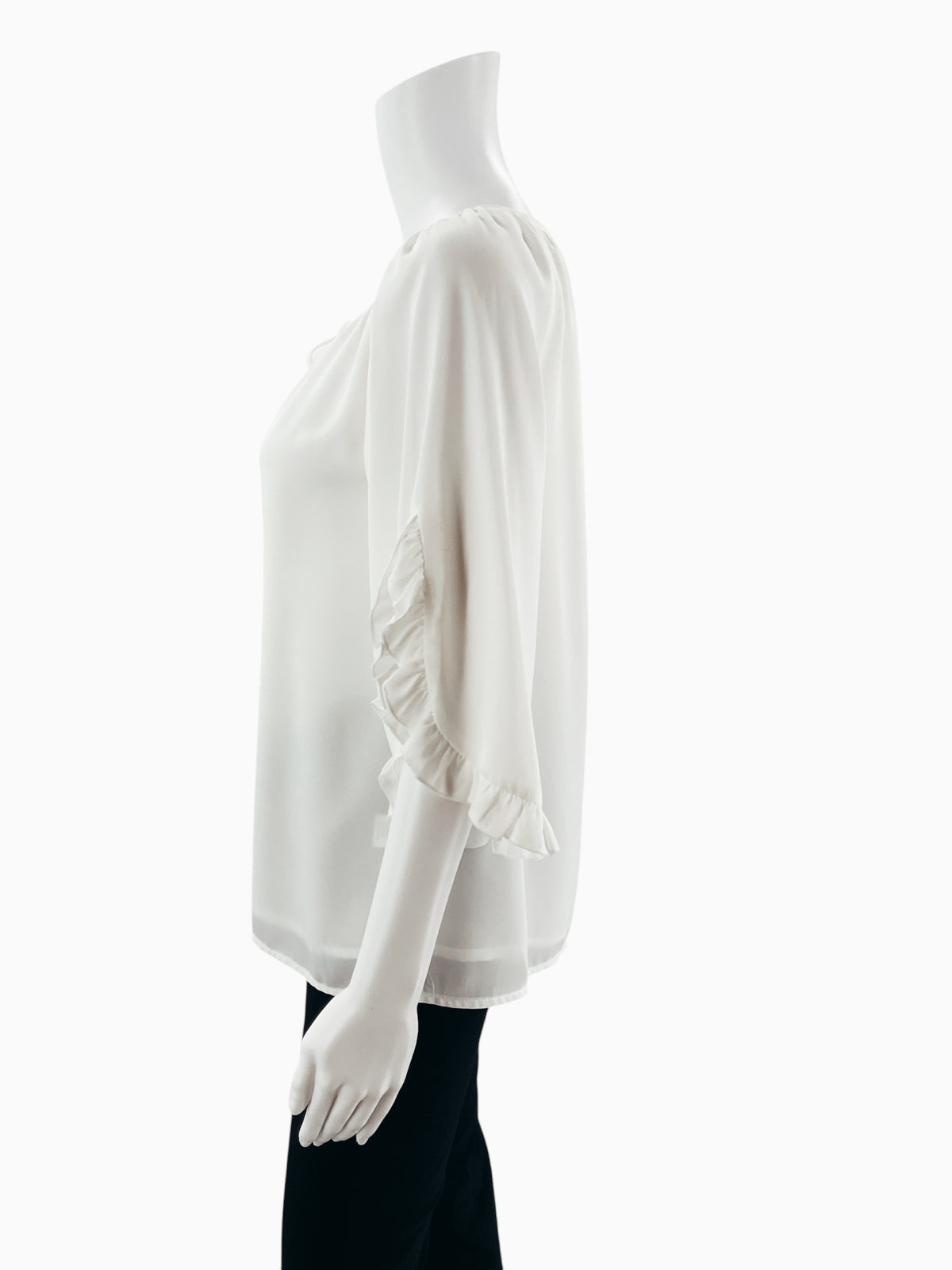 Jade Cream Tie-Front Bohemian Blouse - Size Small- ONLINE ONLY