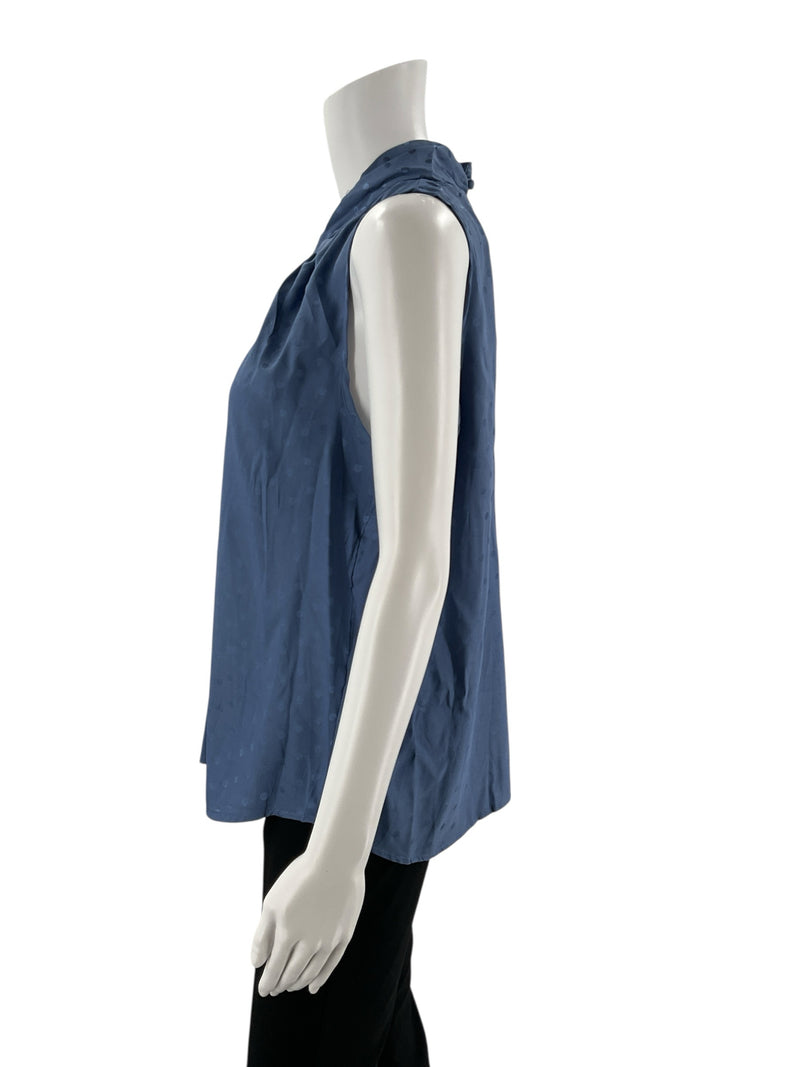 Status Blue Polka Dot Pre-Owned Ladies Top - Size Large