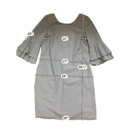 cappagallo Size 6 gray/white Stripe Pre-Owned Ladies Dress
