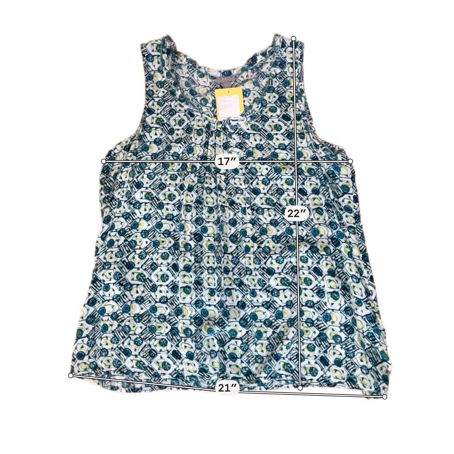 J. Jill Pure Jill Abstract Floral Print Rayon Tank Top | Large Petite