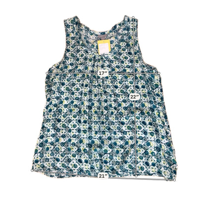 J. Jill Pure Jill Abstract Floral Print Rayon Tank Top | Large Petite