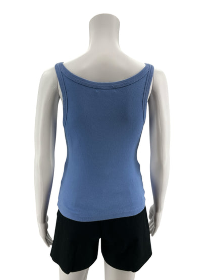 Michael Stars Blue 2x1 Rib Scoop Neck Tank Top Size S | Pre-Owned