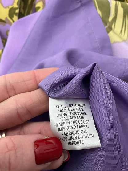 Milly Purple/Green Dress Purple/Green Print Pre-Owned Ladies Dress - Size 4 - Size 4