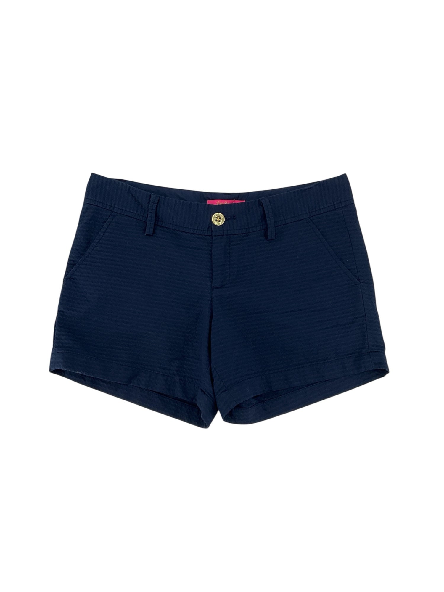 Lilly Pulitzer Navy Textured Cotton Shorts Size 6