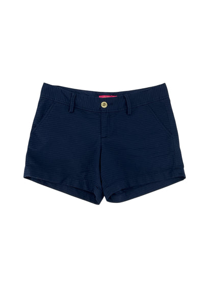Lilly Pulitzer Navy Textured Cotton Shorts Size 6
