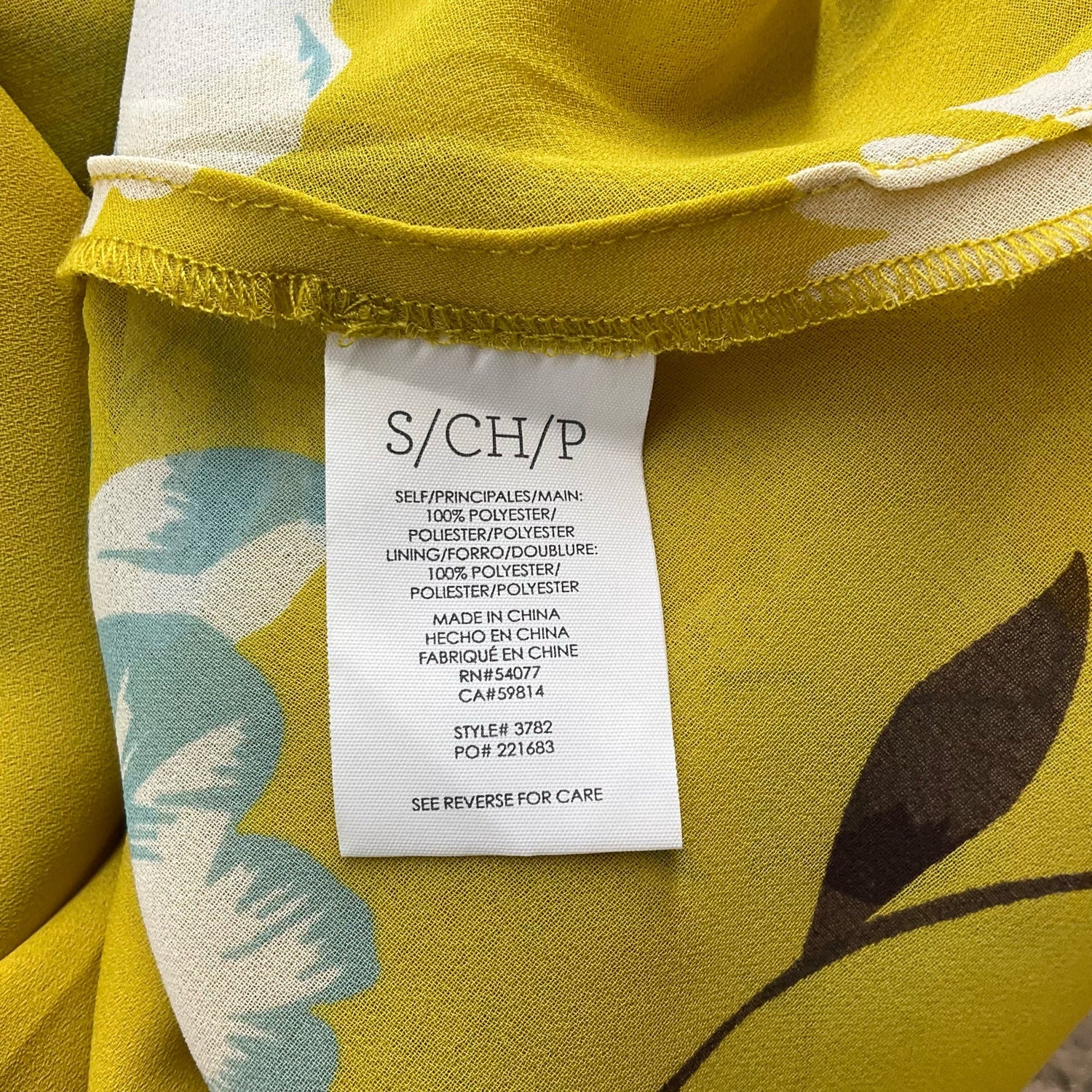 Cabi Yellow/White/Blue Floral Pre-Owned Top - Size Small - Margaret’s Fine Consignment