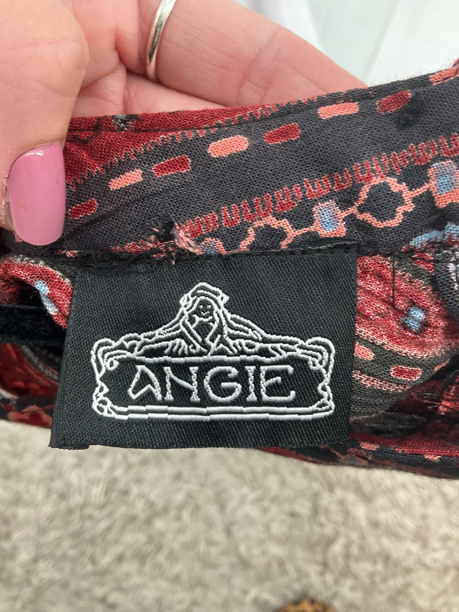 Angie Rust/Blue Print Pre-Owned Ladies Dress - Size Medium - Margaret’s Fine Consignment