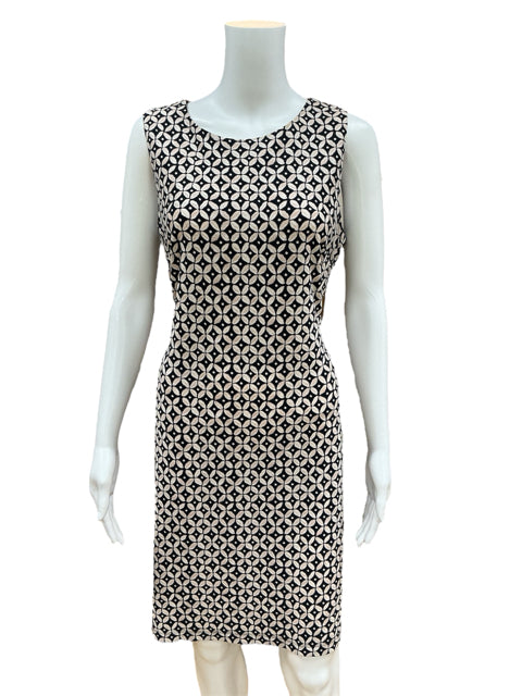 Tommy Hilfiger Navy/Cream Print Dress Size 10 - close up