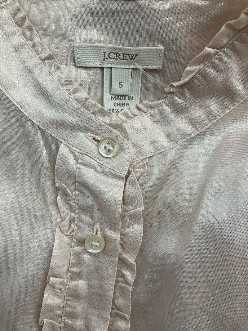 J Crew Peach Shimmer Pre-Owned Ladies Top - Size Small