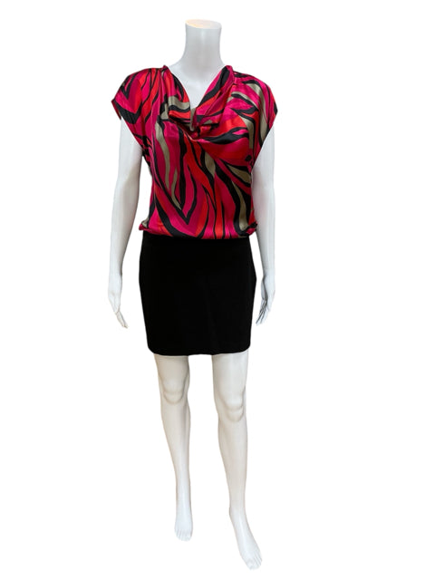 Trina Turk Size 4 pink/tan/black Print Dress