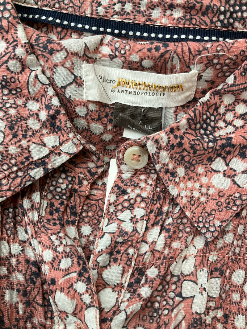 Pilcro & Letterpress pink/white Floral Pre-Owned Ladies Top - Size XS