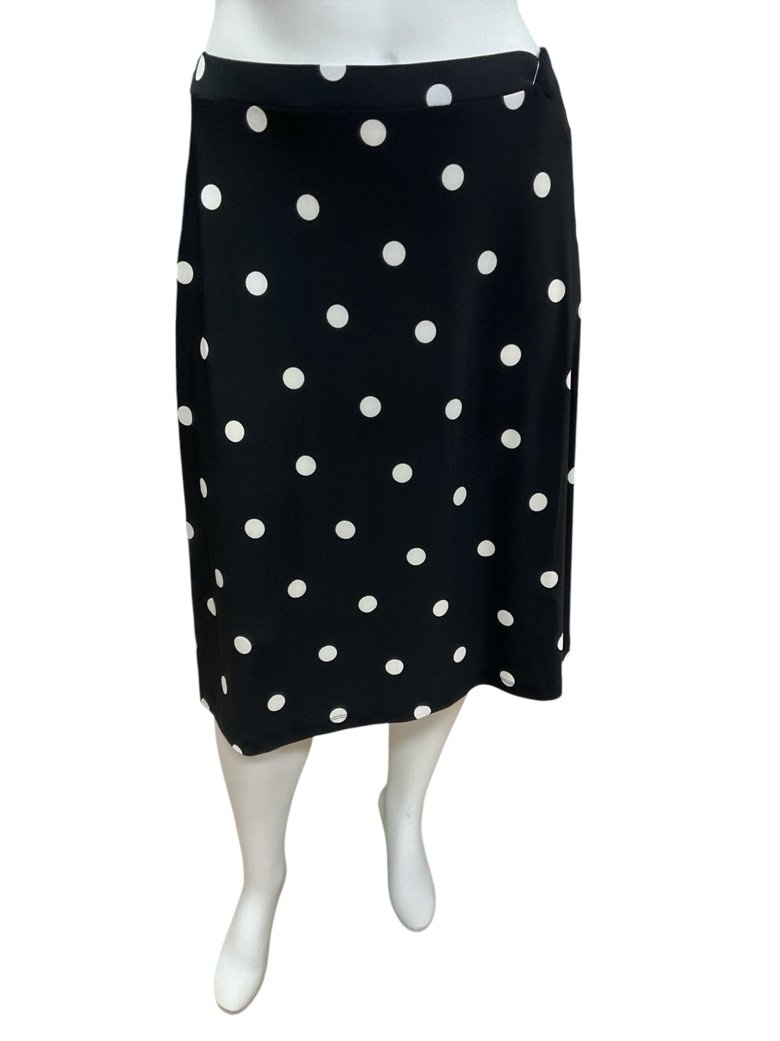 Kasper Black/White Polka Dot Skirt Size XL