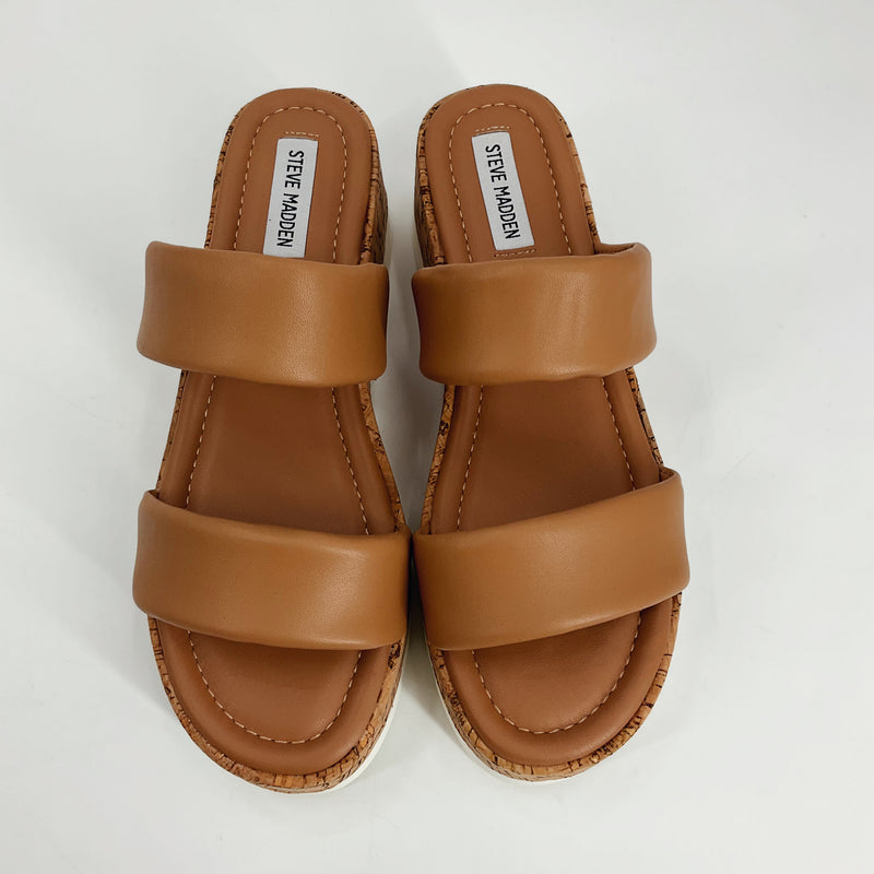 Steve Madden Camel Cork Pre-Owned Ladies Sandals - Size 10 - Margaret’s Fine Consignment