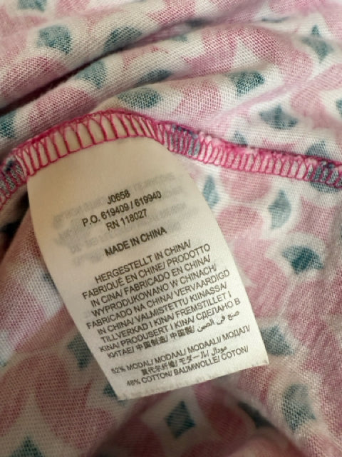 Boden pink/white Fit and Flare Eliza V-Neck Fit &amp; Flare Dress Pink White Geometric Print Size 6 - Size 6