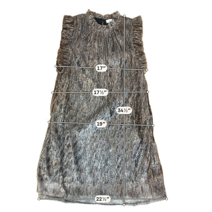 THML Bronze Metallic Pleated Mock Neck Dress | Size Small - ONLINE ONLY