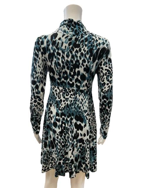 Isle Turquoise/Black Animal Print Pre-Owned Ladies Dress - Size Small - Margaret’s Fine Consignment