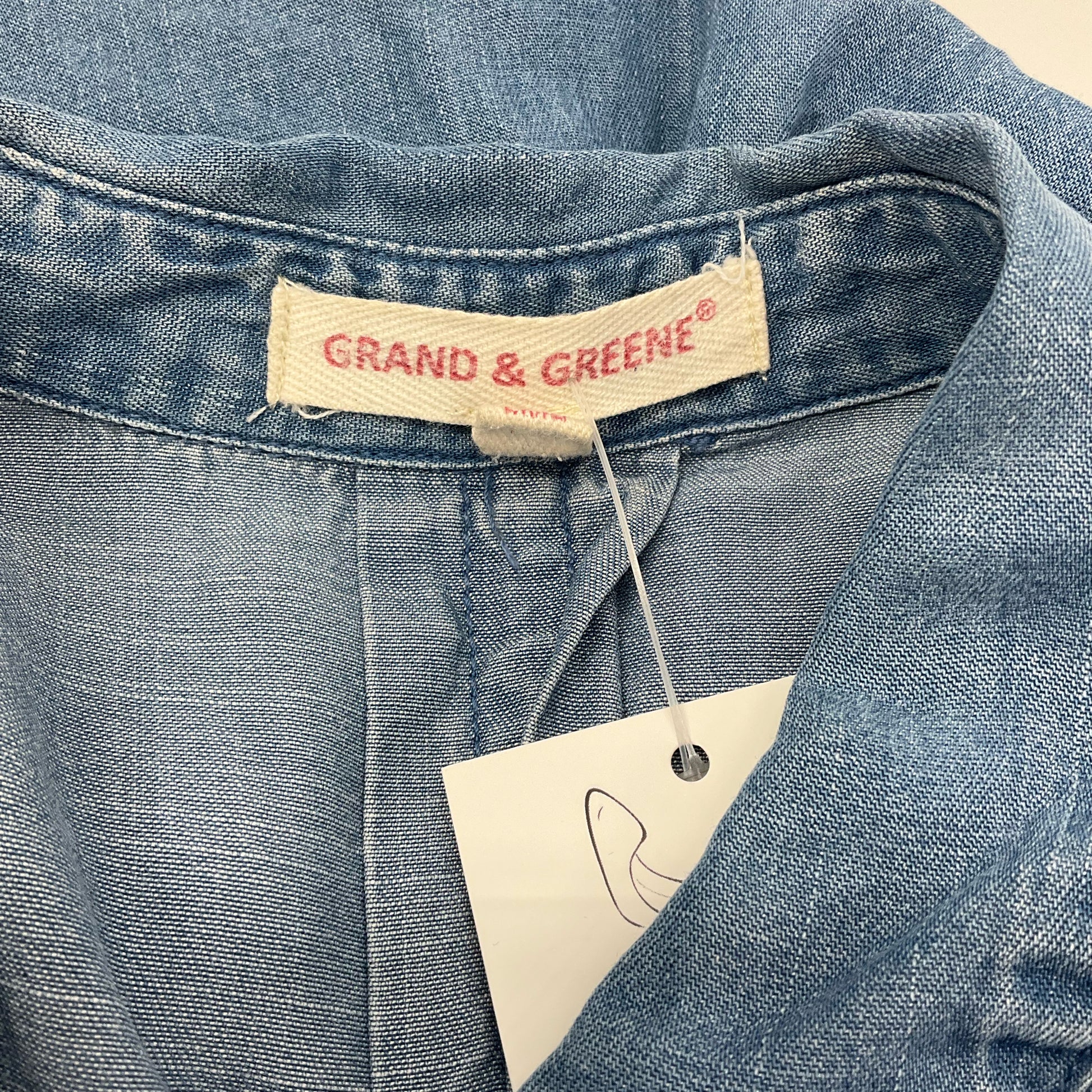 Grand & Greene Blue Solid Top Size Medium - label