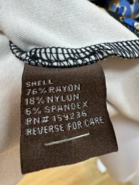 J.McLaughlin Black, Blue & Tan Paisley Dress - Size Large - Margaret’s Fine Consignment