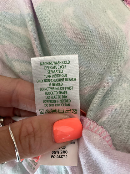 Lilly Pulitzer Lela Dress Tiki Palm Swing Dress Purple Green Size Small