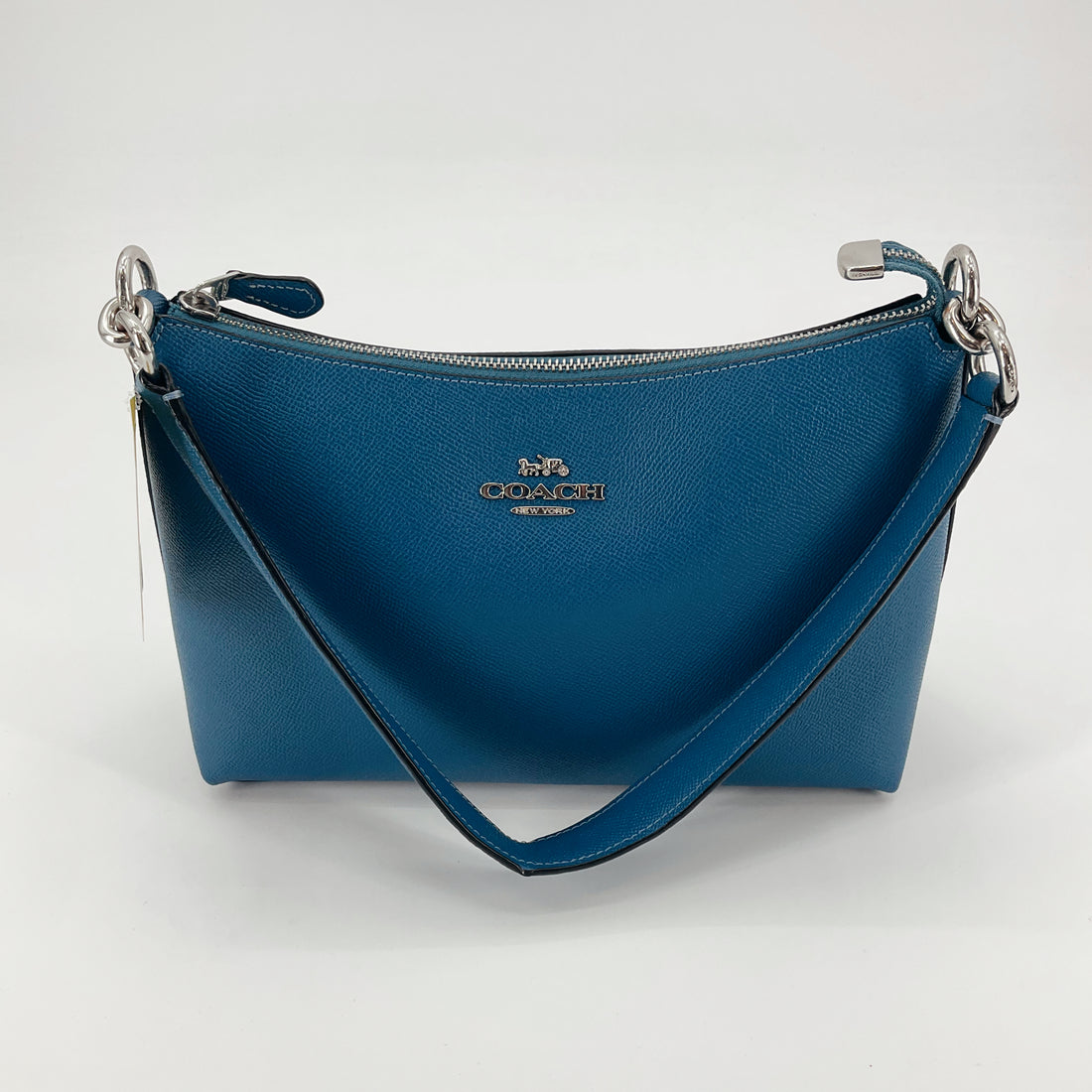Coach Lewis Shoulder Bag in Turquoise Crossgrain Leather