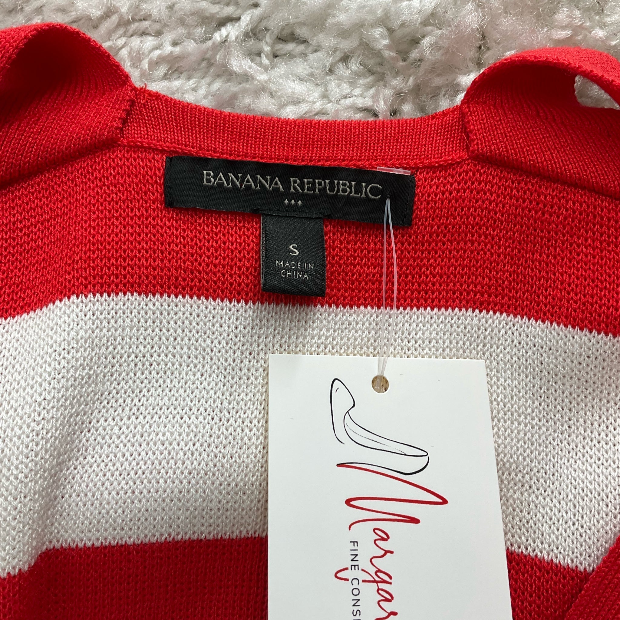 Banana Republic Orange/White Stripe Pre-Owned Top - Size Small - Margaret’s Fine Consignment