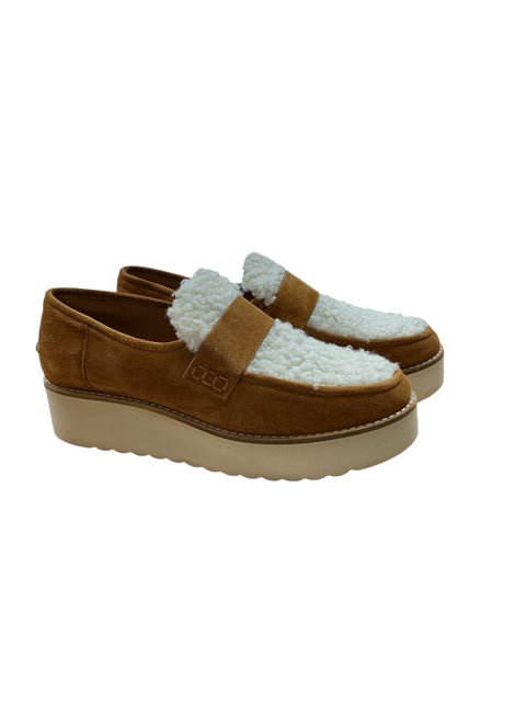UGG Marin Slip On Platform Loafers Womens Size 6 Chestnut Suede Shearling