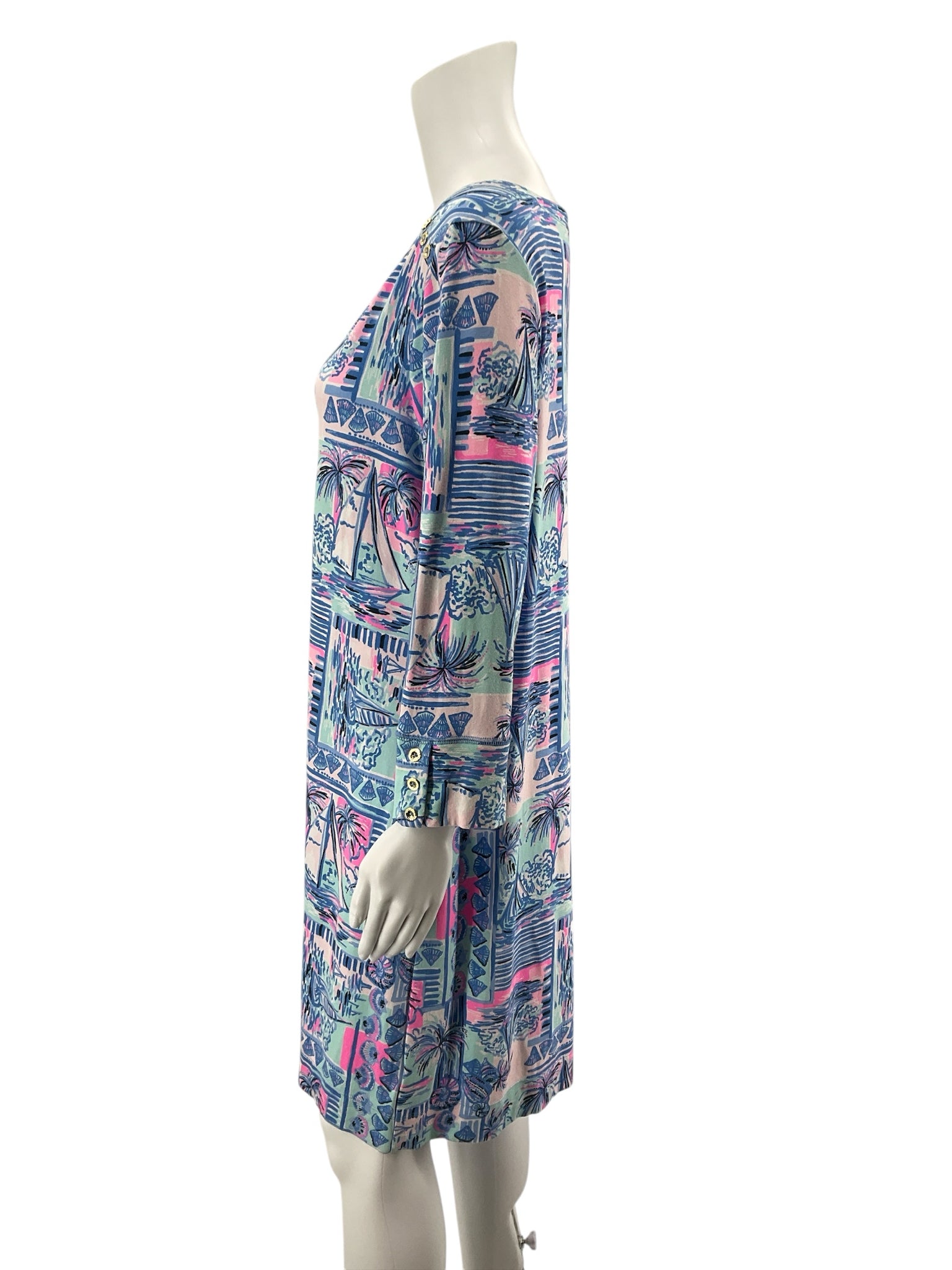 Lilly Pulitzer Sophie Dress XL You Gotta Regatta Sailboat Print