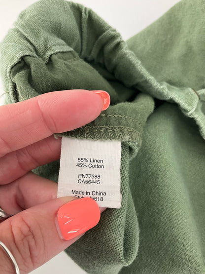 J.Crew Olive Shorts Seaside Linen Cotton Blend Drawstring Shorts XS Olive Green Raw Hem - Size XS