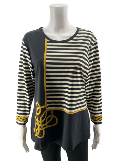 J. McLaughlin Catalina Cloth Nautical Rope Print Tunic Top Size XL