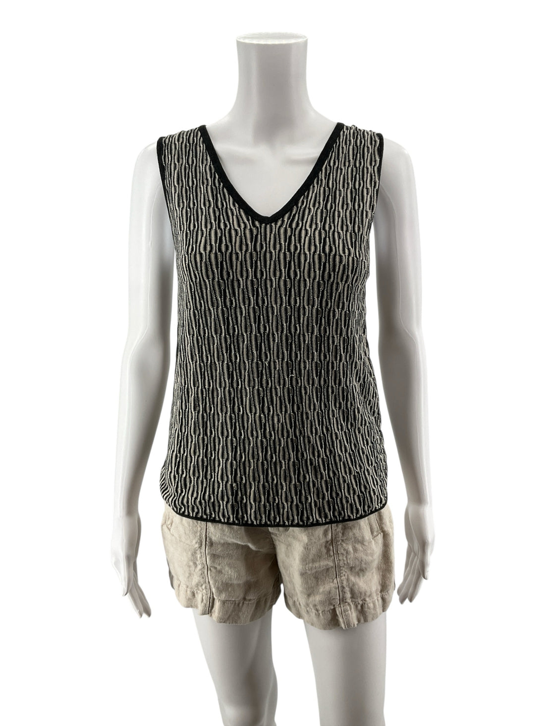 Sigrid Olsen Collection Tussah Silk Blend Chain Link Knit Tank Top | Medium