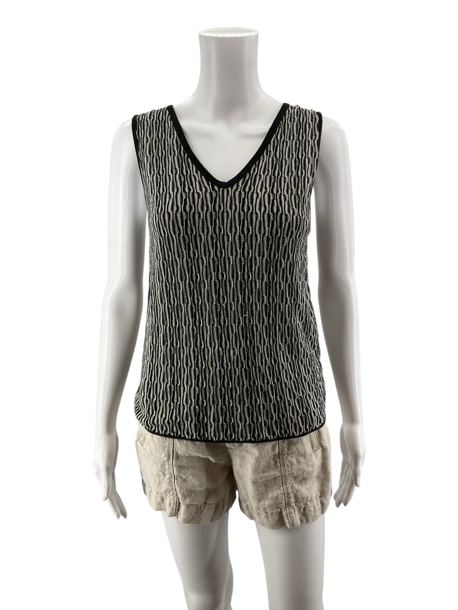 Sigrid Olsen Collection Tussah Silk Blend Chain Link Knit Tank Top | Medium