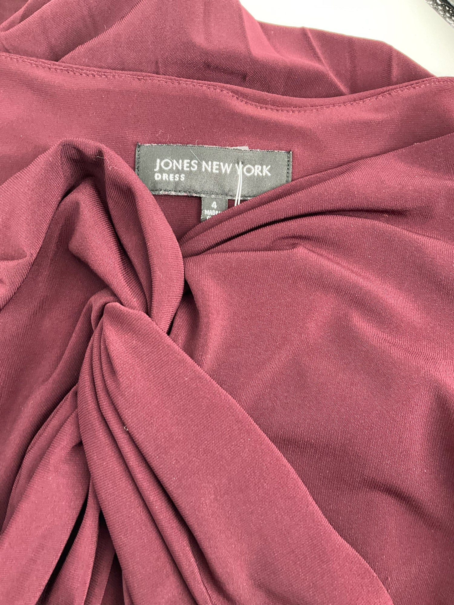 Jones New York Burgundy Solid Pre-Owned Ladies Dress - Size 4