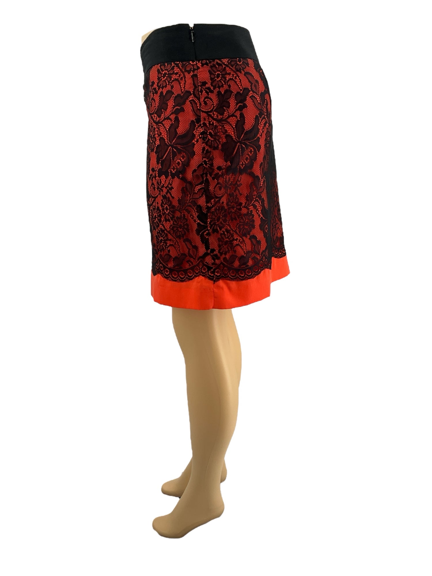 The Limited Orange/Black Lace Pre-Owned Ladies Skirt - Size 10 - Margaret’s Fine Consignment