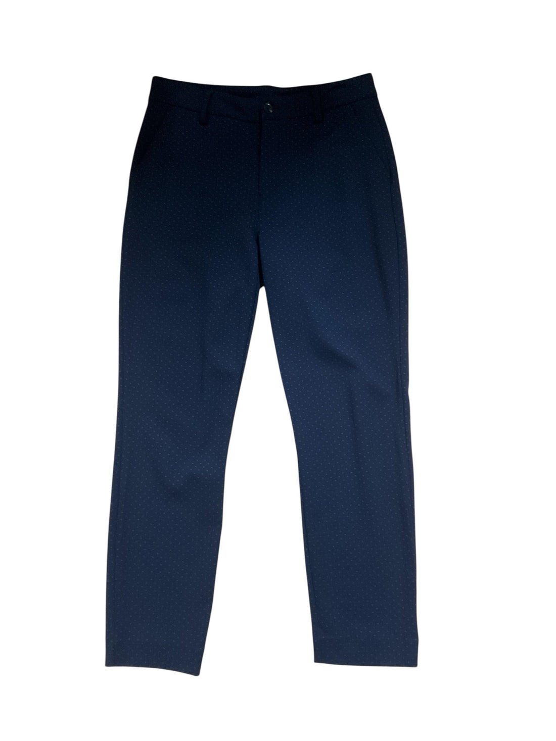 cabi Margaret Trouser Navy Metallic Dot Ankle Pants Size 6 Style 5679