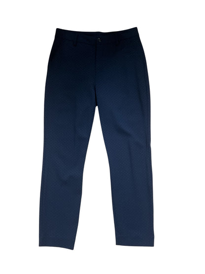 cabi Margaret Trouser Navy Metallic Dot Ankle Pants Size 6 Style 5679