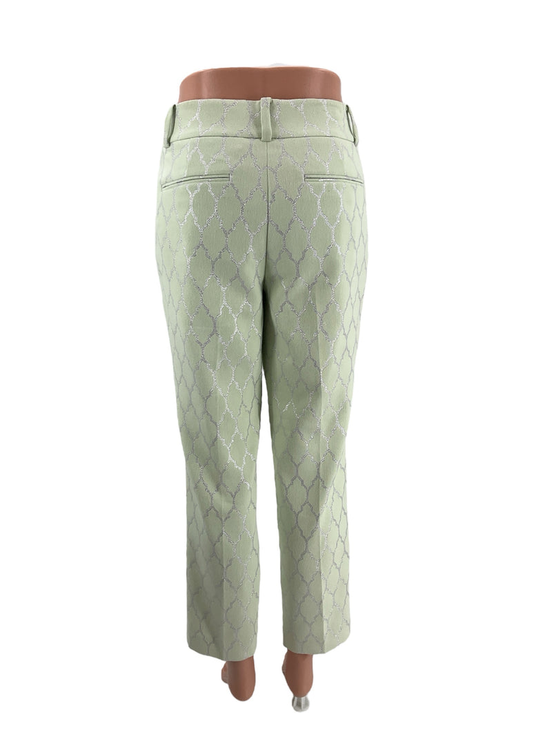 Ann Taylor Lime/Silver Print Ladies Pre-Owned Pants - Size 6 - Margaret’s Fine Consignment