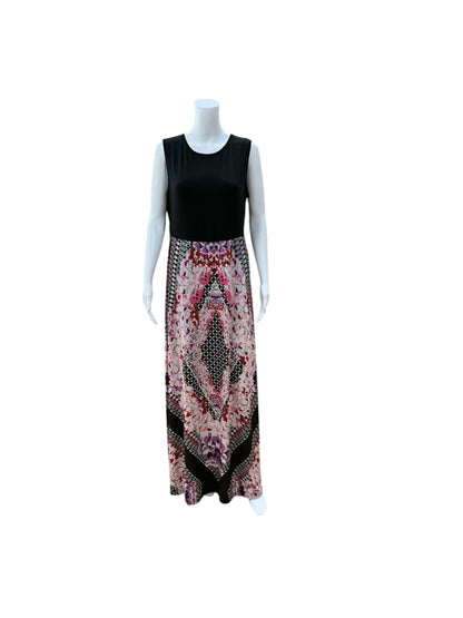 Ruby Rd. Size Large Mosaic Floral Sleeveless Maxi Dress Black Pink - ONLINE ONLY