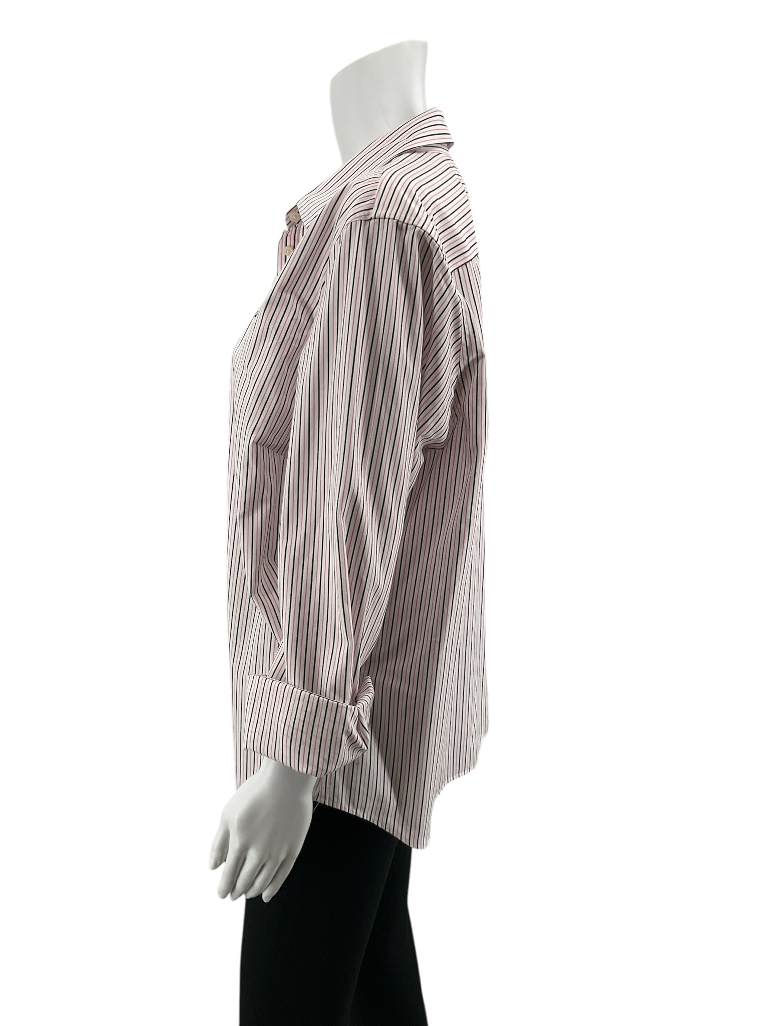Lauren Ralph Lauren Pink &amp; Black Stripe Button-Down Shirt Size XL