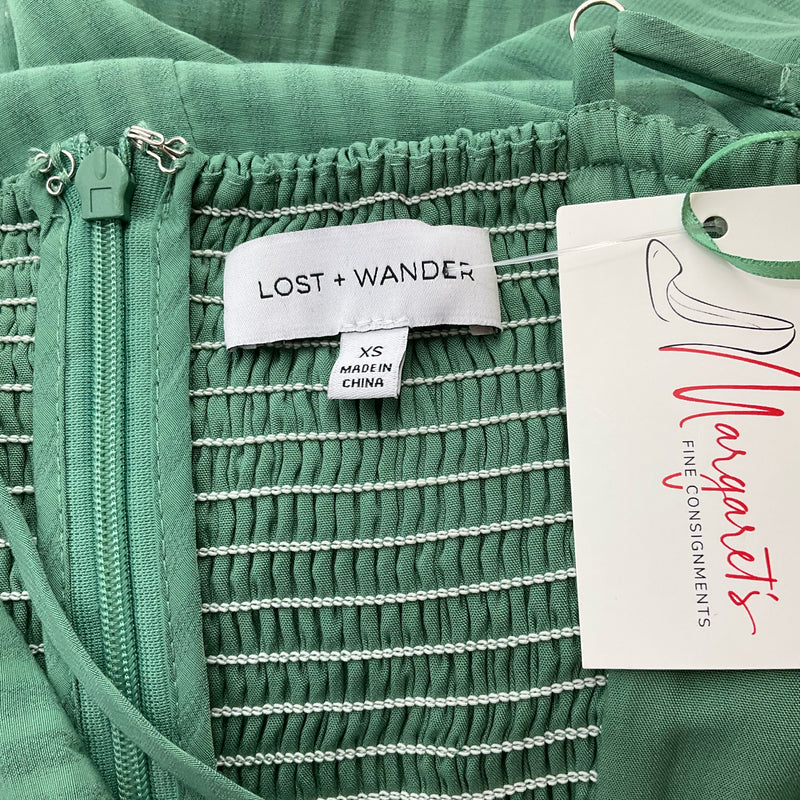 Lost & Wander Green Stripe Pre-Owned Ladies Dress - Size XS - Margaret’s Fine Consignment