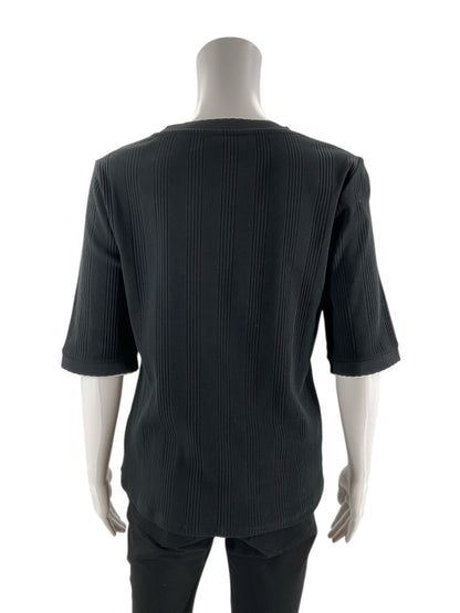 Talbots - Black Ribbed Pre-Owned Ladies Casual Top - Size Large